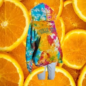 Senior Week Men's Multicolor Tie Dye Ocean City Long Sleeve Fleece Hoodie Size L